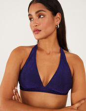 Shimmer Bikini Top, Blue (BLUE), large