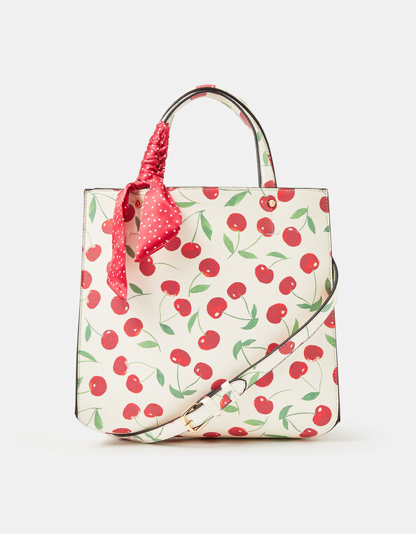 Cherry Print Handbag, , large