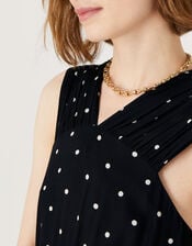 Spot Halter Neck Jumpsuit, Black (BLACK WHITE), large
