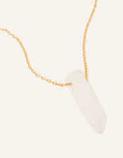 14ct Gold-Plated Rough Cut Clear Quartz Shard Necklace, , large