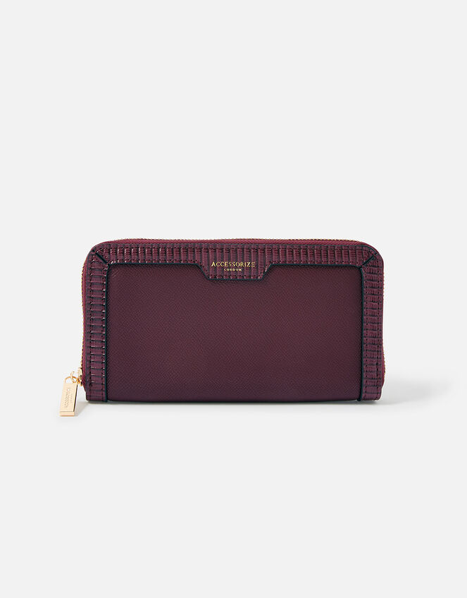 Large Trim Zip Around Purse, , large