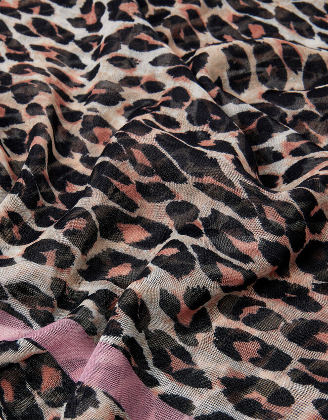 Lightweight Leopard Print Scarf, , large
