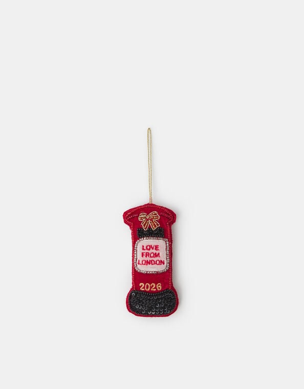 2026 Embellished London Postbox Velvet Christmas Tree Decoration, , large