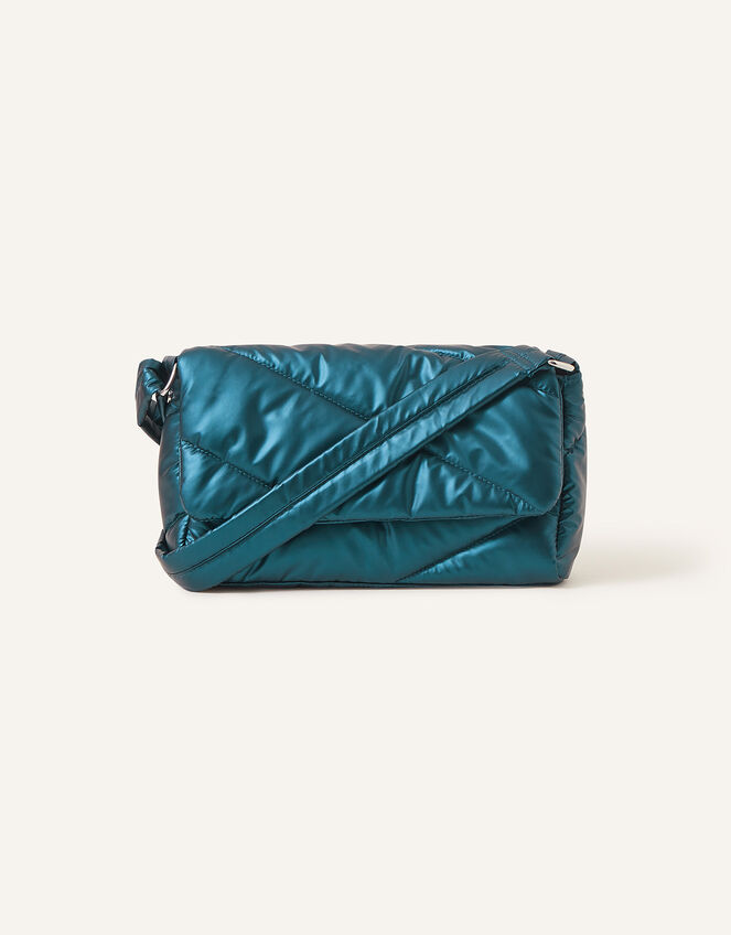 Metallic Cross-Body Bag, Teal (TEAL), large