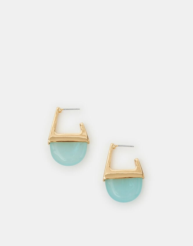 Pyramid Resin Hoop Earrings, , large