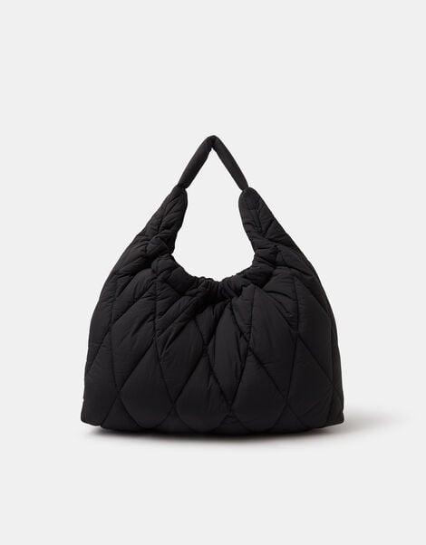 Nylon Quilted Shopper Bag, , large