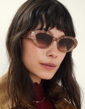 Chunky Marble Cat Eye Sunglasses Pink, , large