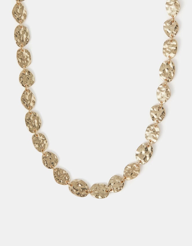 Textured Coin Necklace, , large