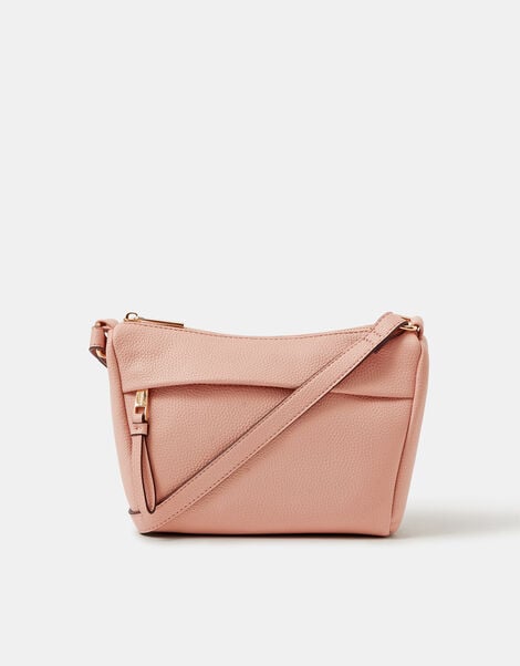 Zip Front Crossbody Bag, Pink (PINK), large