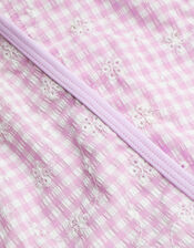Girls Gingham Bikini Set, Purple (LILAC), large
