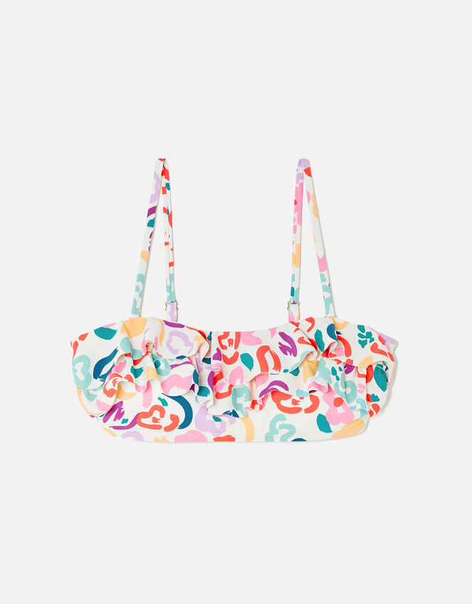 Colour Splash Frill Bandeau Bikini Top, Multi (BRIGHTS-MULTI), large