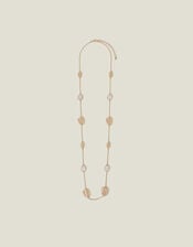 Long Textured Pendant Station Necklace, , large