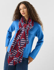 Lightweight Heart Stripe Scarf, , large