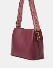Webbing Strap Crossbody Bag , Red (BURGUNDY), large