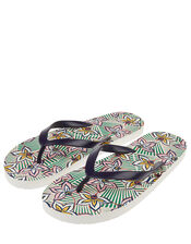 Floral Print EVA Flip Flops, Multi (BRIGHTS-MULTI), large