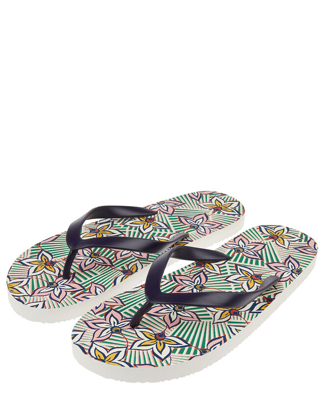 Floral Print EVA Flip Flops, Multi (BRIGHTS-MULTI), large