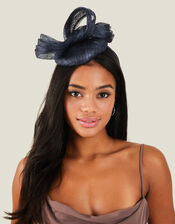 Peggy Pill Box Fascinator, Blue (NAVY), large