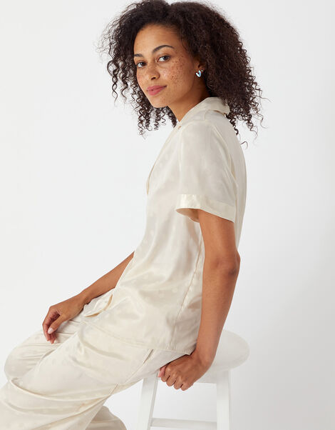 Spot Satin Full-Length Pyjama Set Gold, Gold (GOLD), large
