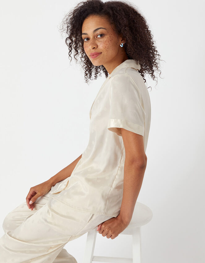 Spot Satin Full-Length Pyjama Set, Gold (GOLD), large