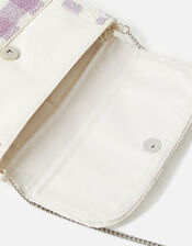 Gingham Beaded Clutch Bag, , large