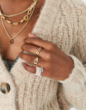 Blue Harvest Pearl Wrap Ring, Cream (PEARL), large