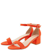 Block Heel Sandals, Orange (ORANGE), large
