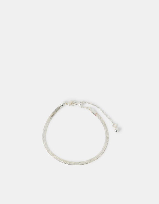 Sterling Silver-Plated Omega Chain Bracelet, , large