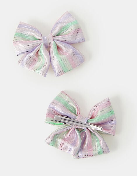 2-Pack Girls Ombre Bow Hair Clips, , large