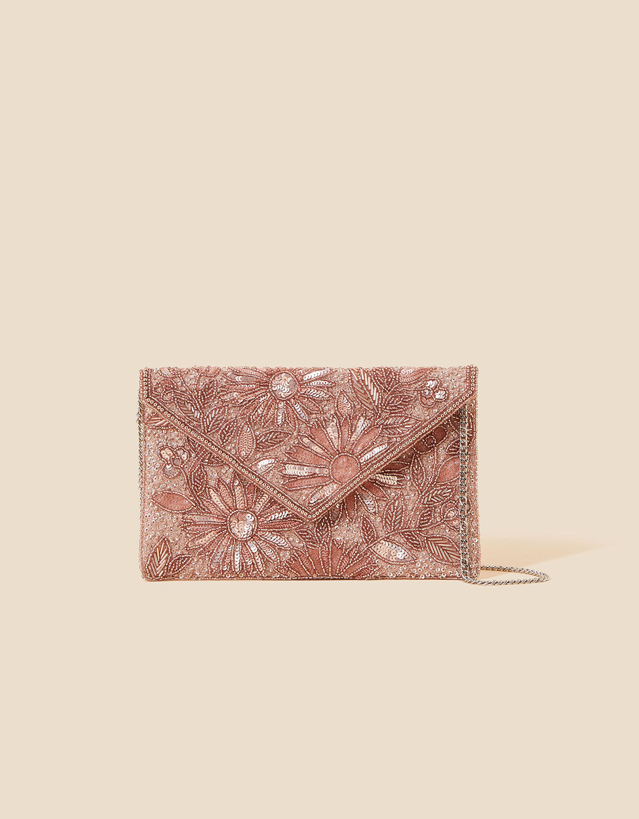 Embellished gold sale clutch bag