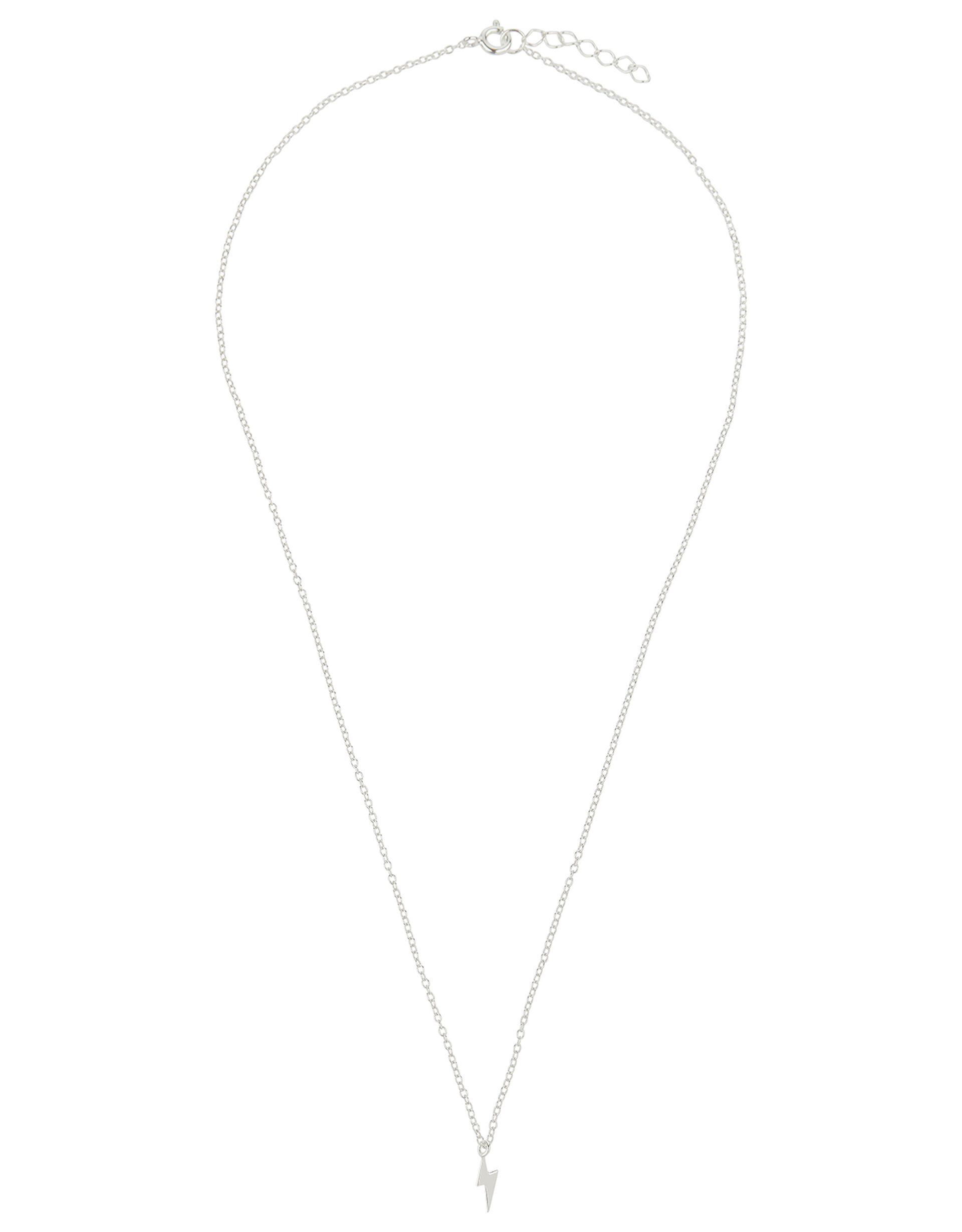 Sterling Silver Lightning Necklace, , large