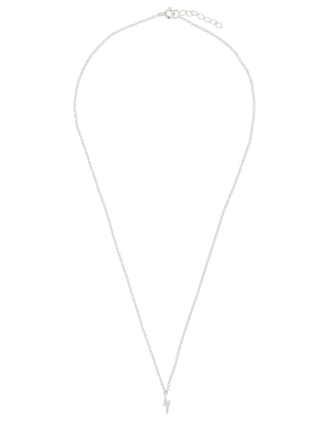 Sterling Silver Lightning Necklace, , large