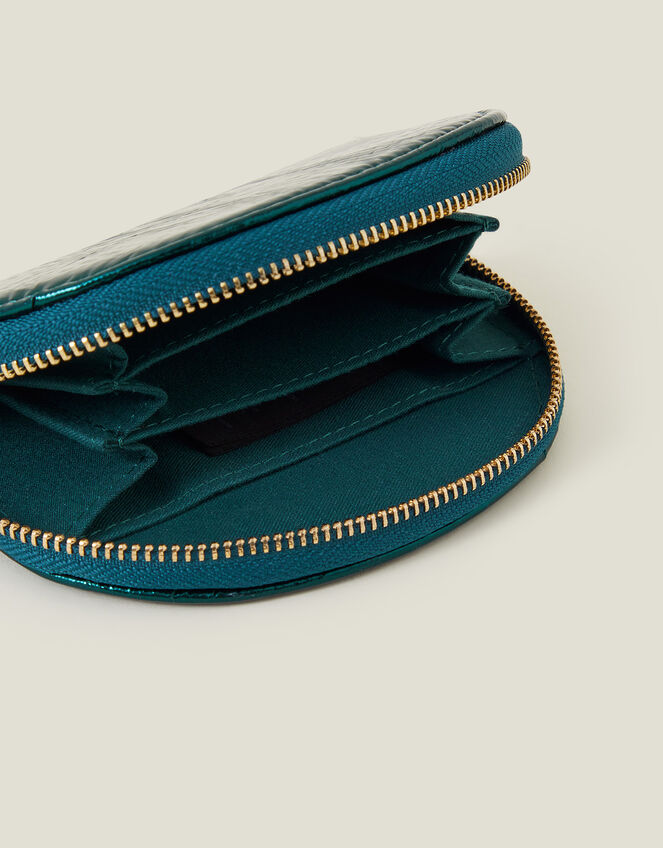 Metallic Crescent Coin Purse, Teal (TEAL), large