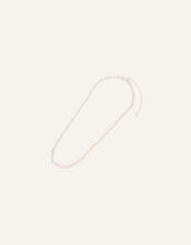 Sterling Silver Plated Pearl Chain Necklace , , large
