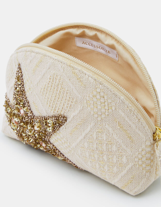 Embellished Starfish Make Up Bag, , large