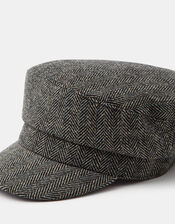 Herringbone Baker Boy Hat, , large