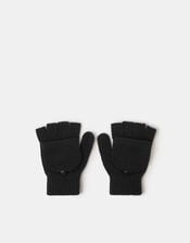 Plain Capped Gloves, Black (BLACK), large