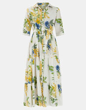 Floral Print Maxi Shirt Dress, Multi (PASTEL MULTI), large