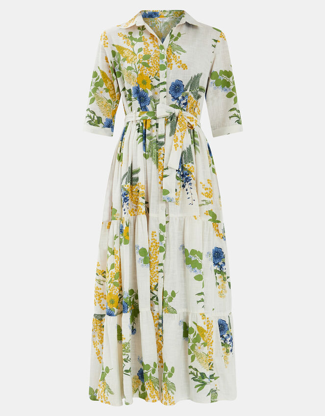 Floral Print Maxi Shirt Dress, Multi (PASTEL MULTI), large