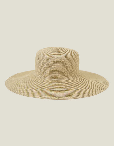 Straw Boater Floppy Hat, , large