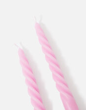 Twisted Taper Candle Set, Pink (PINK), large