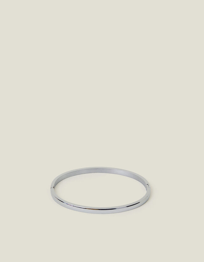 Platinum-Plated Stainless Steel Cuff Bracelet, , large