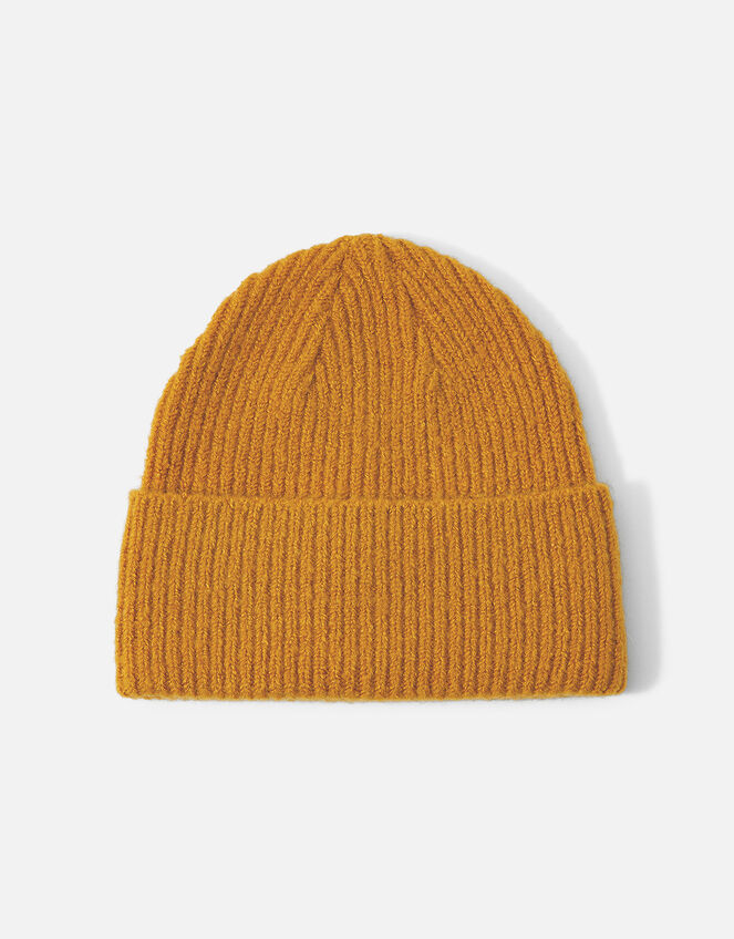 Soho Knit Beanie Hat, Yellow (OCHRE), large