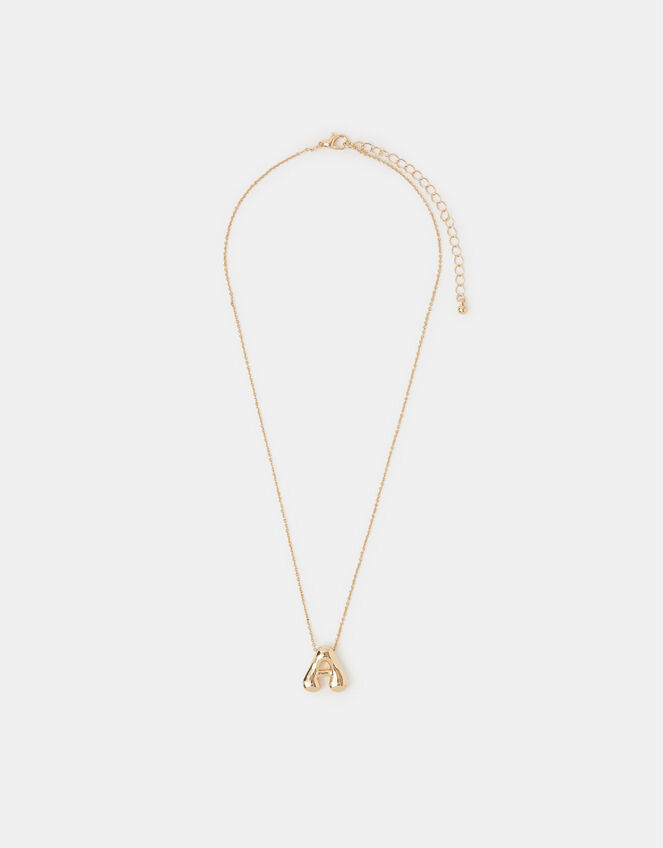 Bubble Initial Pendant Necklace, Gold (GOLD), large