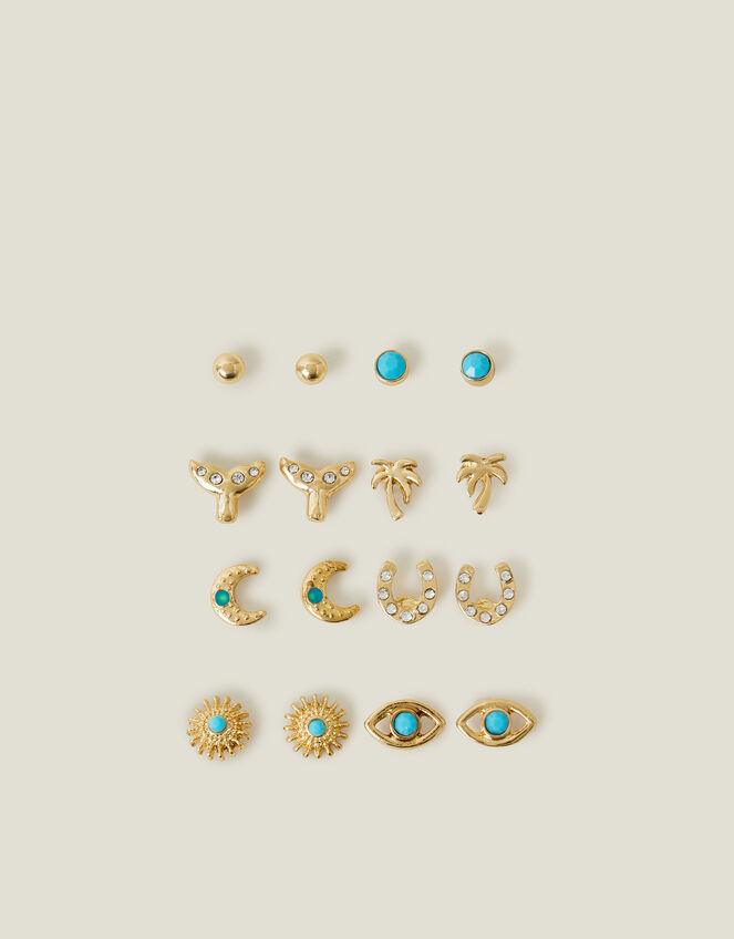 8-Pack Beach Stud Earrings, , large