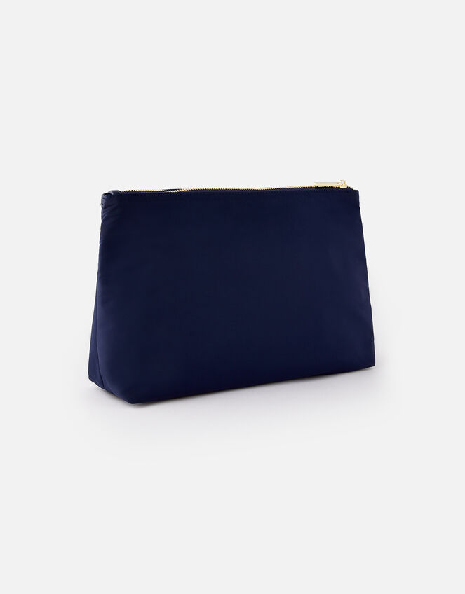 Zahra Zip Makeup Bag, Blue (NAVY), large