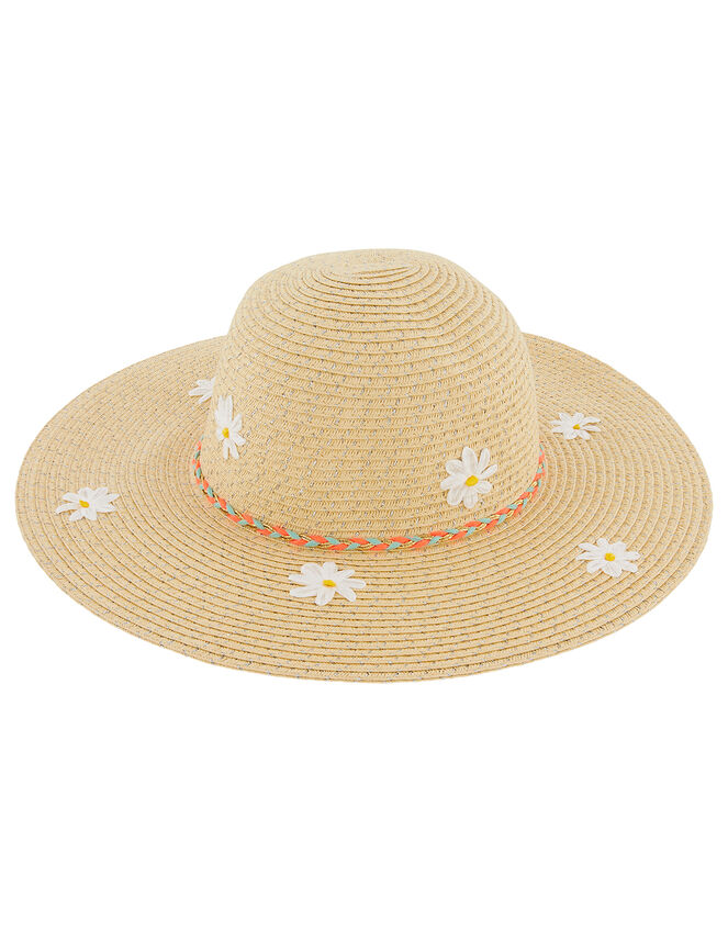 Daisy Sparkle Floppy Hat, Natural (NATURAL), large