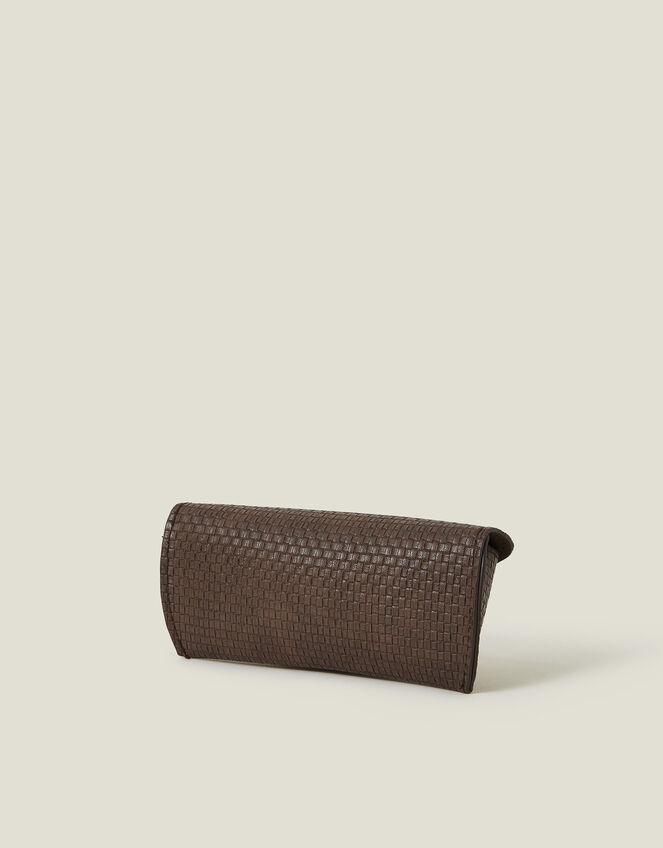 Woven Faux Leather Sunglasses Case, , large