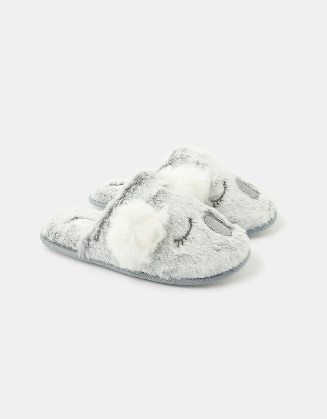 Koala Fluffy Slippers, Grey (GREY), large