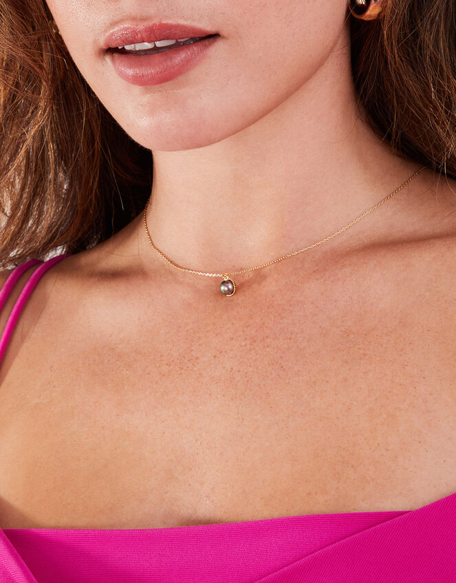 14ct Gold-Plated Pearl Pendant, , large