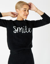 Lounge Smile Jumper, Black (BLACK), large